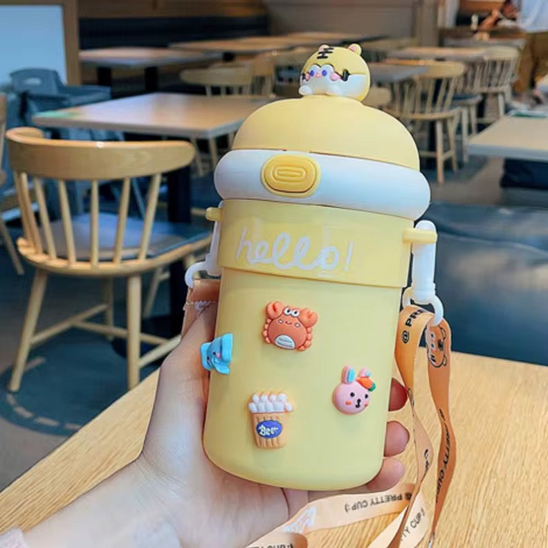 Customization: Logo/graphic design, Packaging, Sur...
Factory Wholesale 500ML Cute Glass Water Bottle for Kids with Belt and Cartoon Not Easy Broken Easy Carryv
