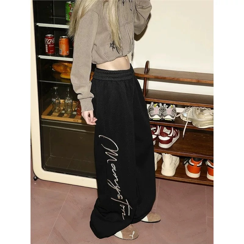 American Hip-Hop Street Letter Print Sweatpants for Women Spring and Autum New Niche Design Jazz Dance Casual Pants