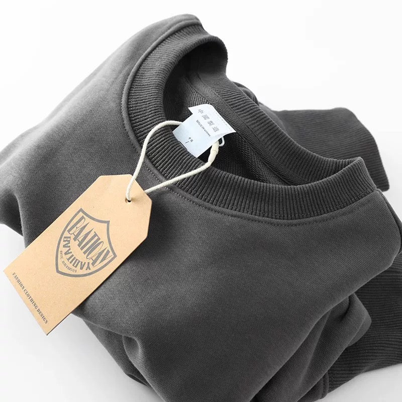 Foreign trade clearance ~ outlet counter withdraws the leak of solid color sweatshirts spring and autumn men's and women's couples versatile sweater winter