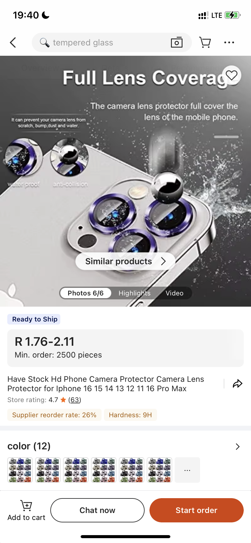 Have Stock Hd Phone Camera Protector Camera Lens
Protector for Iphone 16 15 14 13 12 11 16 Pro Max