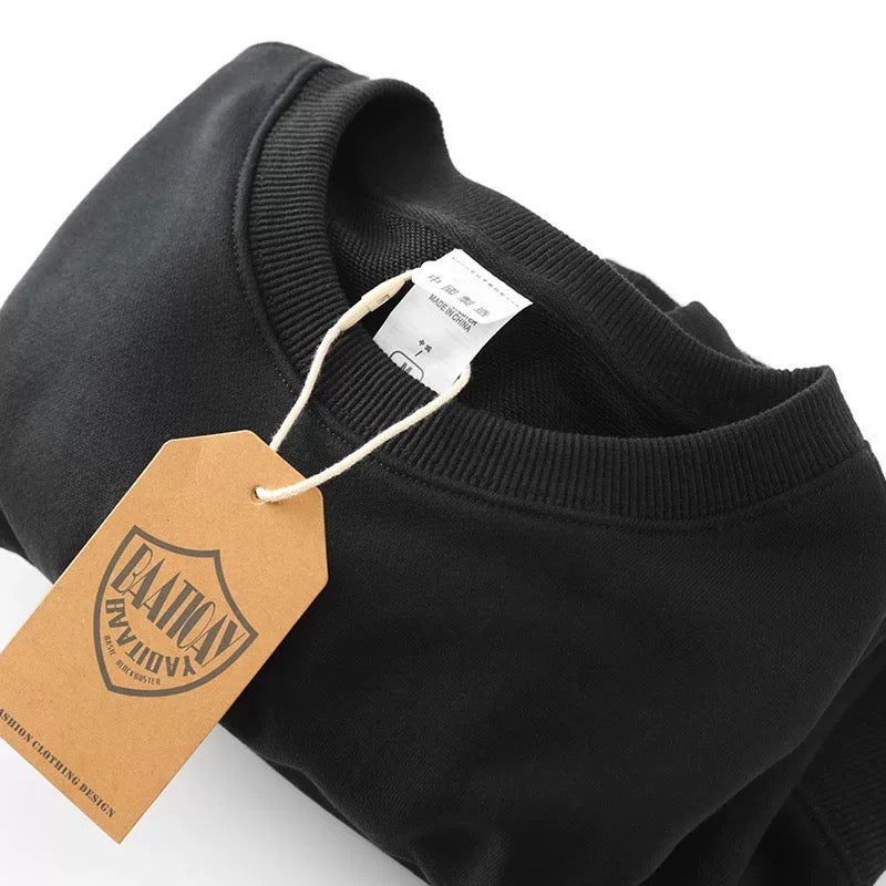 Foreign trade clearance ~ outlet counter withdraws the leak of solid color sweatshirts spring and autumn men's and women's couples versatile sweater winter