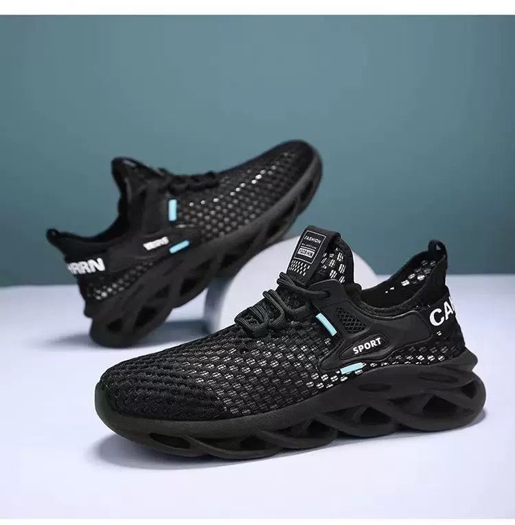 2024 Summer New Style Blade Breathable Large Hole Fly Woven Shoes for Men and Women Thick-Soled Mesh Dad Shoes Live Couple Shoes