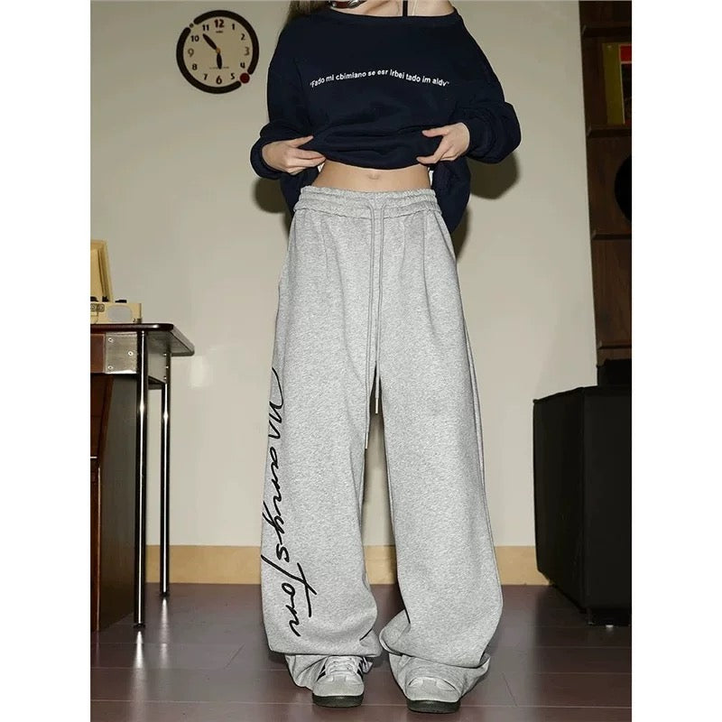 American Hip-Hop Street Letter Print Sweatpants for Women Spring and Autum New Niche Design Jazz Dance Casual Pants
