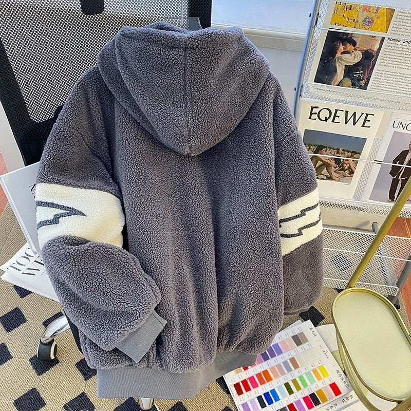 Lamb Suede Man Fall and Winter Handling Heating Cotton Current Students Loose Hat Cotton Cotton Cotton Men