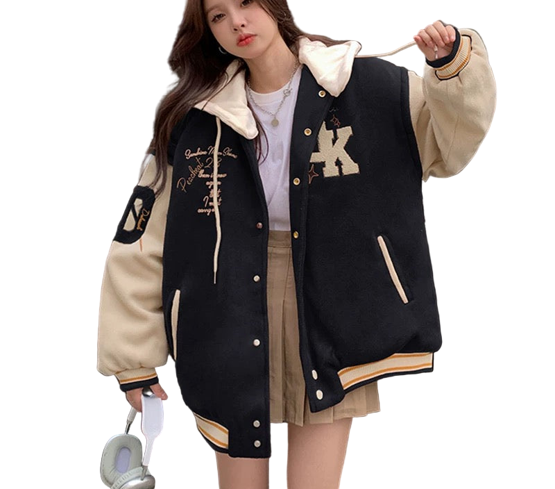 Baseball suit cotton suit girl autumn and winter 2025 new junior high school and high school students American retro thickened cotton jacket