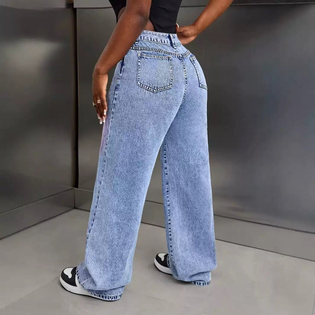 presale -15778# Amazon Cross-border Foreign Trade Women's Wear Europe and America INS Inkjet Hole Design Skinny Jeans