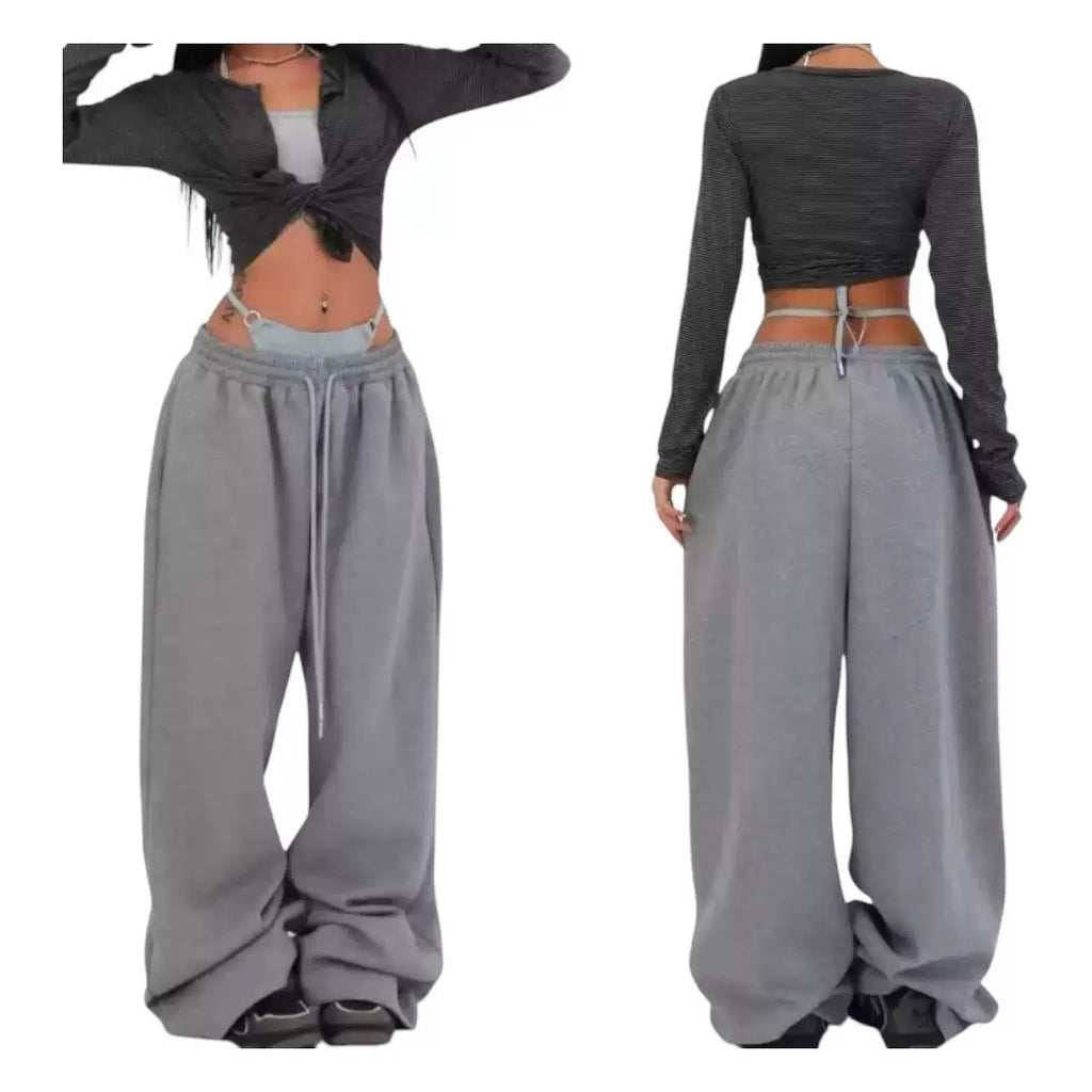 American Street Dance Pants Women's 2025 Spring and Autumn New Loose Straight All-match Casual Wide-leg Long Pants Ins Trendy