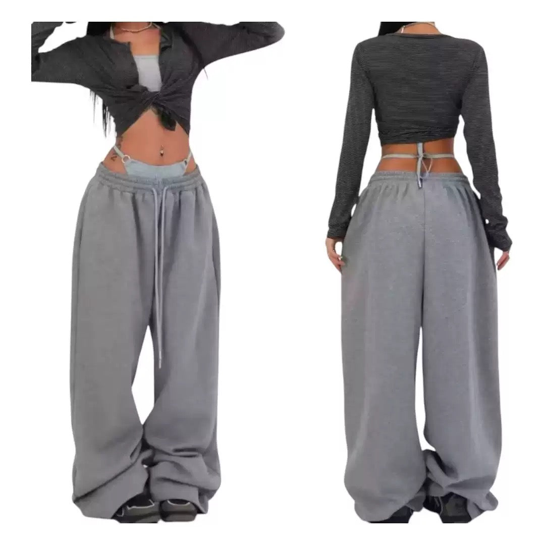 American Street Dance Pants Women's 2025 Spring and Autumn New Loose Straight All-match Casual Wide-leg Long Pants Ins Trendy